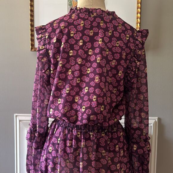 Joy Joy Dress sz Medium Ruffle Tiered Mini - Picture 6 of 15